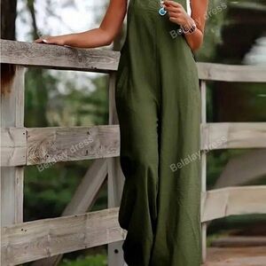 SHEIN Forest Green Sleeveless Jumpsuit